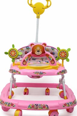 Chun-Mun Teddy Musical Walker Folding & Height-Adjustable Walker for 6-18 Months Baby (Pink) 008970PIN
