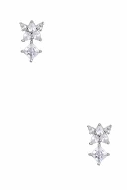 Cubic Zirconia Floral Style Earrings for Girls & Women 009263SIL1