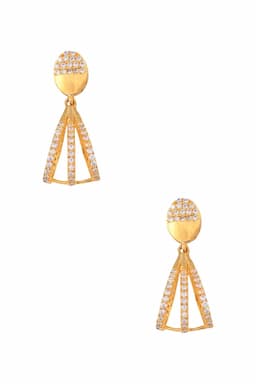 White Stone Dangle Earring for Women 009269GOL1