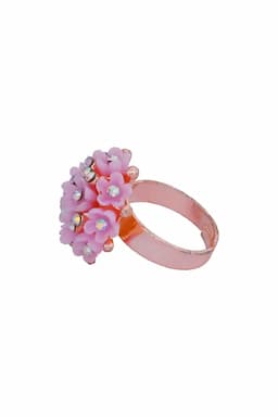 Rose Gold Floral Design Adjustable Ring for Women 009393LAVADJ1