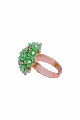 Rose Gold Floral Design Adjustable Ring for Women 009393LIGGREADJ1