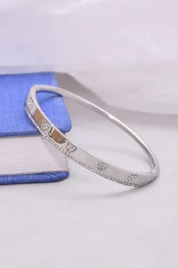 Cubic Zirconia Classic Silver Plated Bracelet For Women 009664SILFRE1