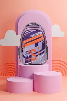 Polyester Printed School Bag for Unisex 009777PUR