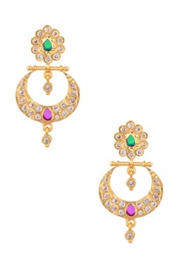 Gold Plated Circular Chand Bali Earring for Women 009829MUL1