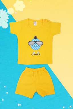Just Born Printed T-shirt with Shorts Set (2-Pcs Set) 010168YEL36M