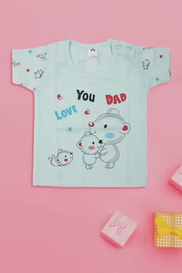 Printed T-shirt with Shorts Set for Just Born (2-Pcs Set) 010195LIGBLU612