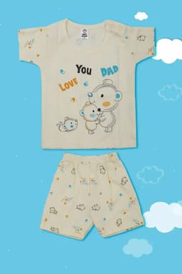 Printed T-shirt with Shorts Set for Just Born (2-Pcs Set) 010195YEL612