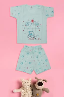 Just Born T-shirt with Shorts Set (2-Pcs Set) 010196SKYBLU03M