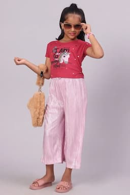 Cotton Printed Crop T-Shirt for Girl (3-16 Yrs) 0102051314YRSRED