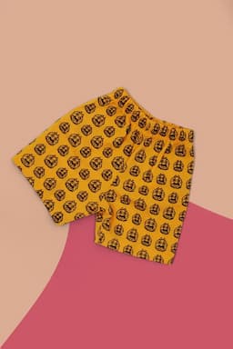 Just Born Cotton Printed Shorts  010222YEL121