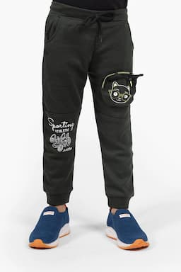 Polycotton Printed Track Pant for Boy 010369BLA45YRS