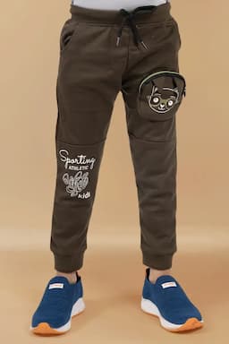 Polycotton Printed Track Pant for Boy 010369KHA56YRS