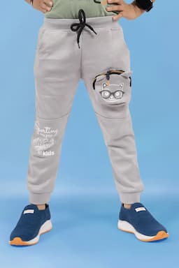 Polycotton Printed Track Pant for Boy 010369LIGGRA56YRS