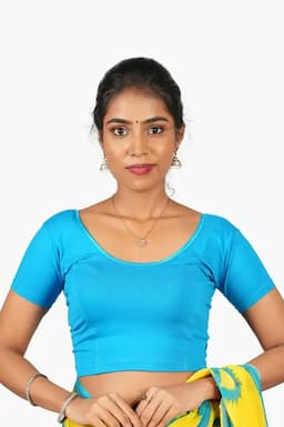 Cotton Lycra Solid Readymade Blouse for Women 010521CHIREDFRESIZ(L/