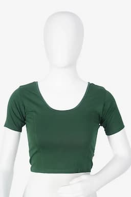 Cotton Lycra Solid Readymade Blouse for Women 010521GREFRESIZ(L/
