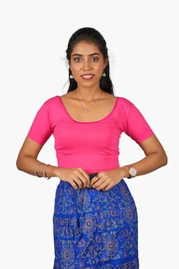 Cotton Lycra Solid Readymade Blouse for Women 010521PINFRESIZ(L/