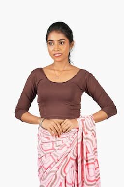 Cotton Lycra Solid Readymade Blouse for Women 010548BROXXL2