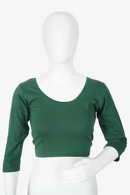 Cotton Lycra Solid Readymade Blouse for Women 010548GREXXL