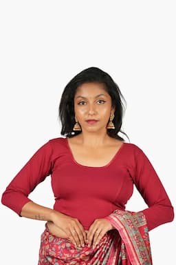 Cotton Lycra Solid Readymade Blouse for Women 010548MARXXL