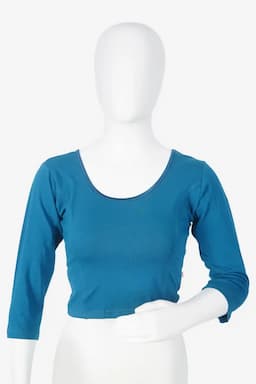 Cotton Lycra Solid Readymade Blouse for Women 010548TEAXXL