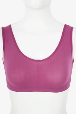 Cotton Blend Solid Sports Bra for Women 010549DEEPINFRE