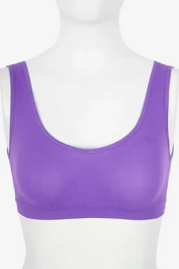 Cotton Blend Solid Sports Bra for Women 010549PURFRE