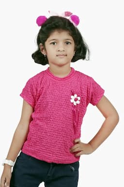 Cotton Lycra Blend Solid T-Shirt for Girl (2 - 14 Yrs) 01056945YRSDEEPIN