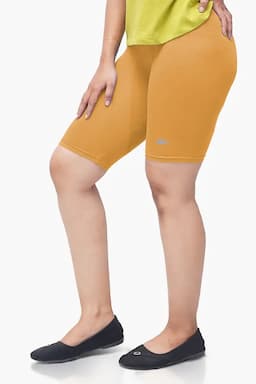 Cotton Lycra Blend Solid Yoga Shorts for Women 010670CHIM