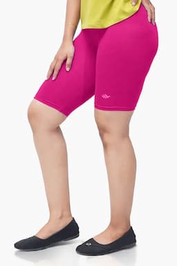 Cotton Lycra Blend Solid Yoga Shorts for Women 010670DEEPINM