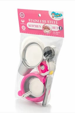 Girl's Stainless Steel Kitchenware Set - 8 Pc 010906PIN2