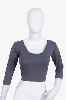 Cotton Lycra Solid Readymade Blouse for Women 011027GREFRESIZ(L/