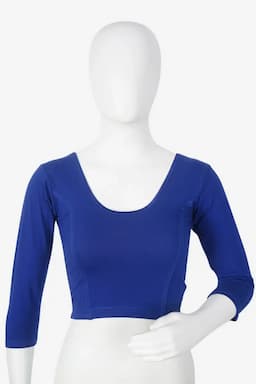 Cotton Lycra Solid Readymade Blouse for Women 011027ROYBLUFRESIZ(L/