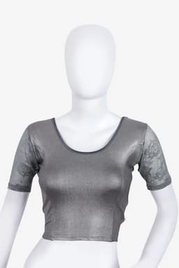 Cotton Lycra Blend Shimmer Readymade Blouse for Women 011028BLAFRESIZ(L/