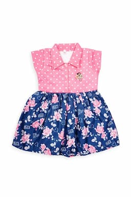 Girl's Cotton Floral Printed Frock 011053PIN910YRS