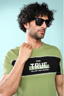 Cotton Graphic Print T-shirt for Men 011157XXLLIGGRE