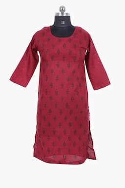 Cotton Blend Ethnic Motifs Print Kurti for Women 011313MMAR