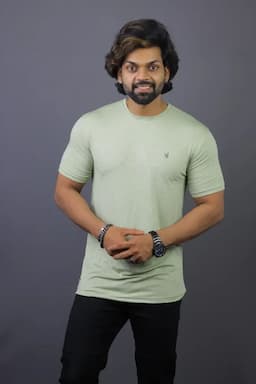 Men's Polyester Sports T-shirt 011421MLIGGRE