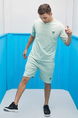 Men's Cotton T-shirt with Shorts Sets (2-Pcs Set) 011648AERBLUS