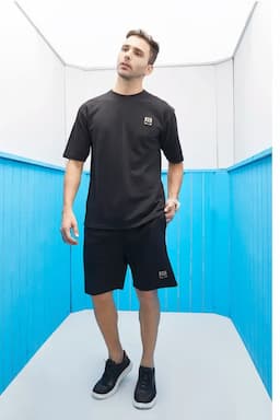 Men's Cotton T-shirt with Shorts Sets (2-Pcs Set) 011648BLAL