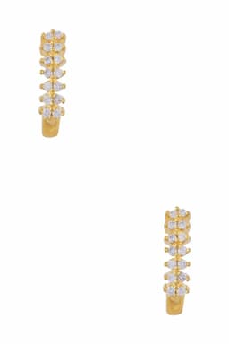 Cubic Zirconia Stud Earrings for Girls & Women 011735GOL1
