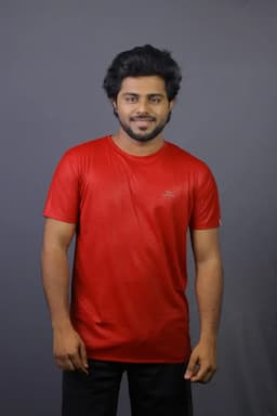 Men's Polyester Sports T-shirt 011865XLRED