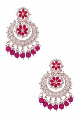 Gold Plated Pearls Chand Bali Earrings 012035DARPIN1