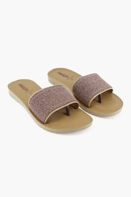 Slip-On Comfortable Flat Slides for Women 0125105BRO