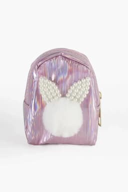 Mini Coin Purse Keychain with Fluffy Pompom 012575LIGPIN
