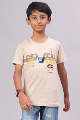Boy's Cotton Printed T-shirt  01260078YRSBEI