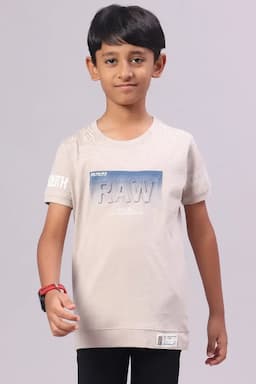 Boy's Printed Cotton T-shirt  01263478YRSCRE