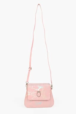 Marble printed Box Sling Bag for Girls 013060PIN