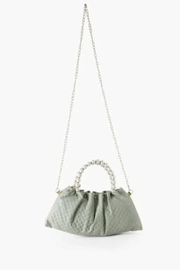 Pearl Handle Mini Tote Bag for Women 013070SEAGRE
