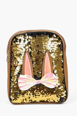 Trendy Reversable Sequin Mini Backpack for Girls 013088BROWITBLA