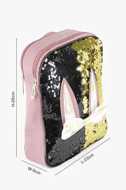 Trendy Reversable Sequin Mini Backpack for Girls 013088PINWITBLA